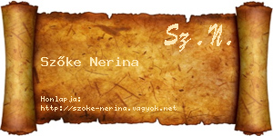 Szőke Nerina névjegykártya